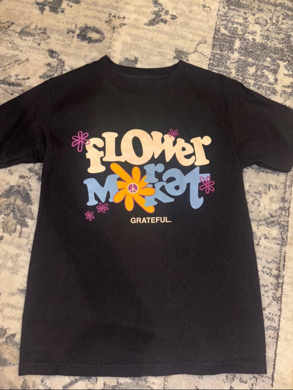 Black' 'Flower Market' Graphic Tee